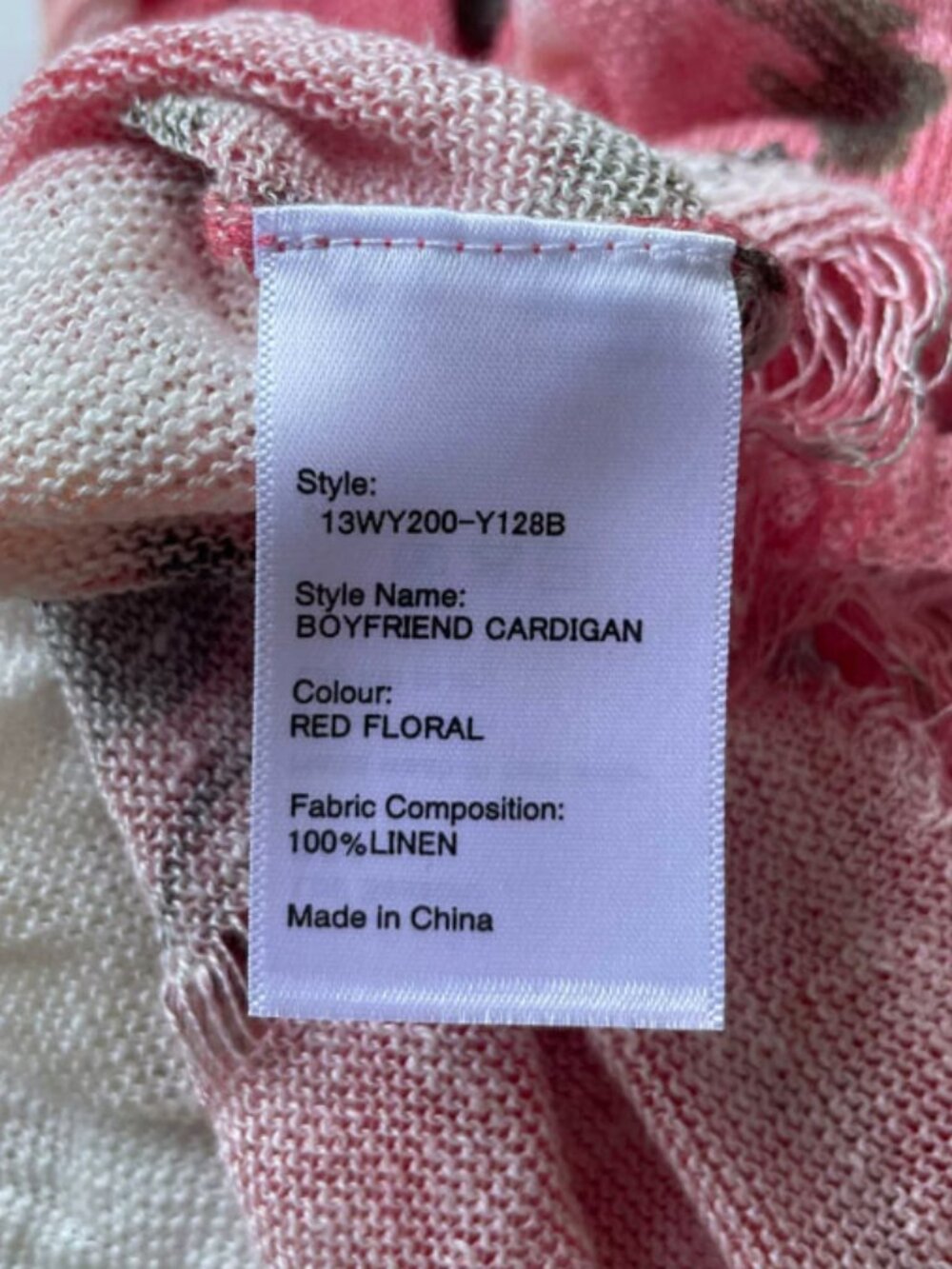 R13 NWOT Floral Boyfriend Distressed Cardigan S - Picture 15 of 16